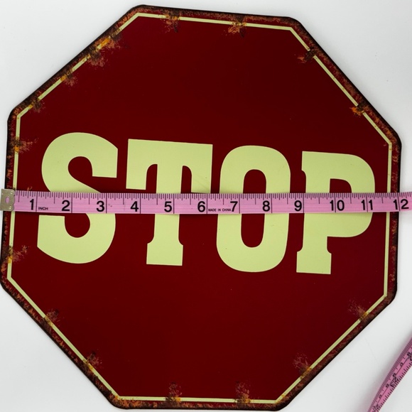 Vintage Metal STOP Sign – 12” Collectible Wall Decor - Picture 7 of 7
